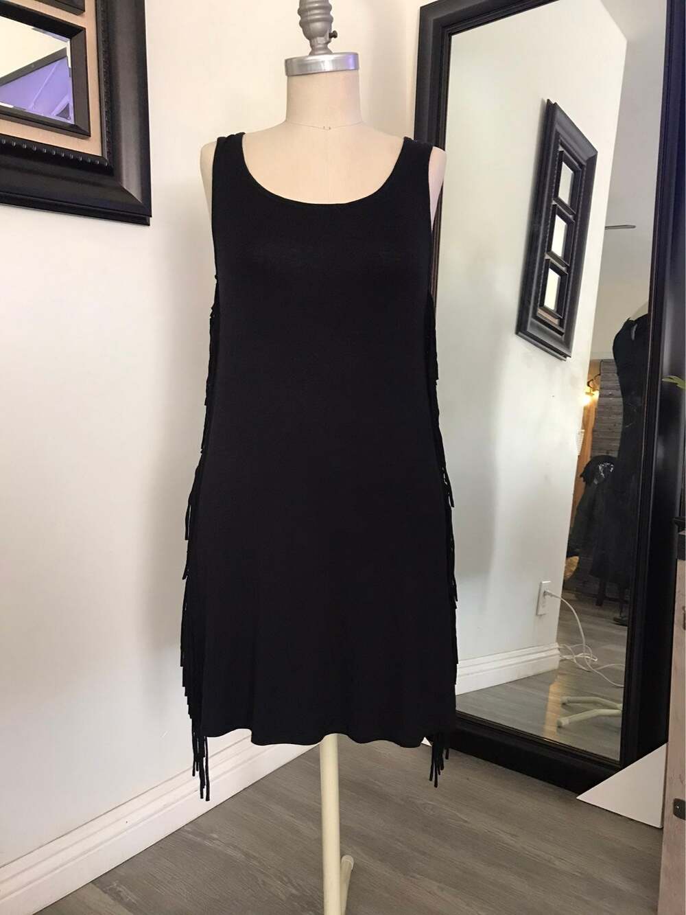 New! Heart & Hips Women's Sleeveless Fringe Black Dress Small